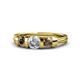 1 - Raea Diamond and Smoky Quartz Three Stone Engagement Ring 