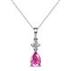 1 - Zaila Pear Cut Pink Sapphire and Diamond Two Stone Pendant 