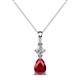 1 - Zaila Pear Cut Ruby and Diamond Two Stone Pendant 