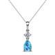 1 - Zaila Pear Cut Blue Topaz and Diamond Two Stone Pendant 