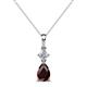 1 - Zaila Pear Cut Red Garnet and Diamond Two Stone Pendant 