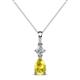 1 - Zaila Pear Cut Yellow Sapphire and Diamond Two Stone Pendant 
