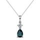 1 - Zaila Pear Cut London Blue Topaz and Diamond Two Stone Pendant 