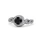 1 - Hana Signature Black and White Diamond Halo Engagement Ring 