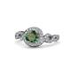 1 - Hana Signature Diamond and Lab Created Alexandrite Halo Engagement Ring 