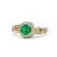 1 - Hana Signature Emerald and Diamond Halo Engagement Ring 