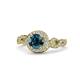 1 - Hana Signature Blue and White Diamond Halo Engagement Ring 