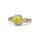 1 - Hana Signature Yellow and White Diamond Halo Engagement Ring 
