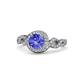 1 - Hana Signature Tanzanite and Diamond Halo Engagement Ring 