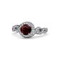 1 - Hana Signature Red Garnet and Diamond Halo Engagement Ring 