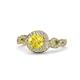 1 - Hana Signature Yellow Sapphire and Diamond Halo Engagement Ring 