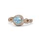 1 - Hana Signature Aquamarine and Diamond Halo Engagement Ring 