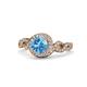 1 - Hana Signature Blue Topaz and Diamond Halo Engagement Ring 