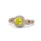 1 - Hana Signature Yellow and White Diamond Halo Engagement Ring 