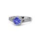 1 - Levana Signature Diamond and Tanzanite Halo Engagement Ring 