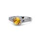 1 - Levana Signature Citrine and Diamond Halo Engagement Ring 