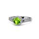 1 - Levana Signature Peridot and Diamond Halo Engagement Ring 