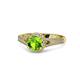 1 - Levana Signature Peridot and Diamond Halo Engagement Ring 