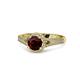 1 - Levana Signature Red Garnet and Diamond Halo Engagement Ring 