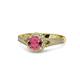 1 - Levana Signature Rhodolite Garnet and Diamond Halo Engagement Ring 