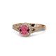 1 - Levana Signature Rhodolite Garnet and Diamond Halo Engagement Ring 
