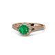 1 - Levana Signature Emerald and Diamond Halo Engagement Ring 