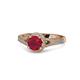1 - Levana Signature Ruby and Diamond Halo Engagement Ring 