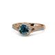 1 - Levana Signature Blue and White Diamond Halo Engagement Ring 
