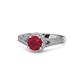 1 - Levana Signature Ruby and Diamond Halo Engagement Ring 