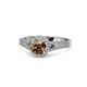 1 - Levana Signature Smoky Quartz and Diamond Halo Engagement Ring 