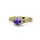 1 - Levana Signature Iolite and Diamond Halo Engagement Ring 