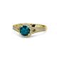 1 - Levana Signature London Blue Topaz and Diamond Halo Engagement Ring 