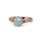1 - Levana Signature Aquamarine and Diamond Halo Engagement Ring 
