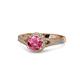 1 - Levana Signature Pink Tourmaline and Diamond Halo Engagement Ring 