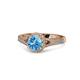 1 - Levana Signature Blue Topaz and Diamond Halo Engagement Ring 