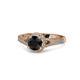 1 - Levana Signature Black and White Diamond Halo Engagement Ring 