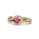 1 - Aimee Signature Pink Tourmaline and Diamond Bypass Halo Engagement Ring 
