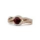 1 - Aimee Signature Red Garnet and Diamond Bypass Halo Engagement Ring 