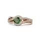 1 - Aimee Signature Diamond and Lab Created Alexandrite Bypass Halo Engagement Ring 