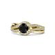 1 - Aimee Signature Black and White Diamond Bypass Halo Engagement Ring 