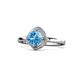 1 - Anneka Signature Blue Topaz and Diamond Halo Engagement Ring 