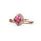 1 - Anneka Signature Pink Tourmaline and Diamond Halo Engagement Ring 