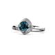 1 - Anneka Signature Blue and White Diamond Halo Engagement Ring 