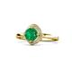 1 - Anneka Signature Emerald and Diamond Halo Engagement Ring 
