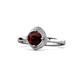 1 - Anneka Signature Red Garnet and Diamond Halo Engagement Ring 