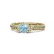 1 - Anora Signature Aquamarine and Diamond Engagement Ring 