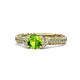 1 - Anora Signature Peridot and Diamond Engagement Ring 
