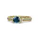 1 - Anora Signature London Blue Topaz and Diamond Engagement Ring 