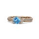 1 - Anora Signature Blue Topaz and Diamond Engagement Ring 