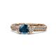 1 - Anora Signature London Blue Topaz and Diamond Engagement Ring 